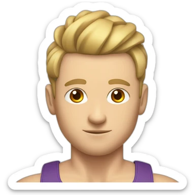 White Man with a bun doing Olimpyc Weightlifting sticker