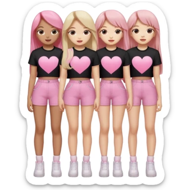 Blackpink group K-pop, 3 girls sticker