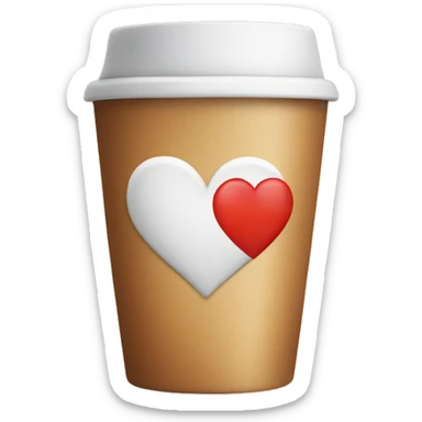 Coffee cup with a love heart on it sticker