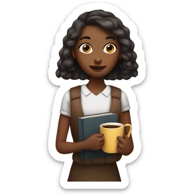 Girly girl holding a bible and coffee sticker