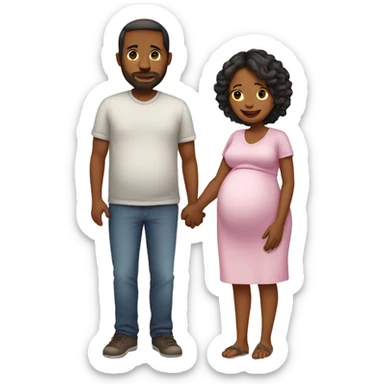 Pregnant mother with father sticker
