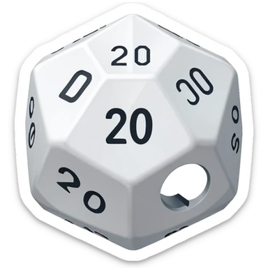 Natural 20 on a d20 sticker
