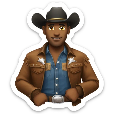 Realistic bull rider cowboy sticker