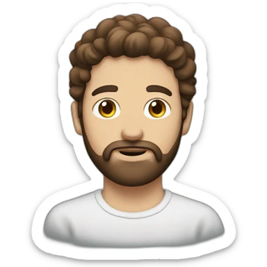 A Man with brown hair a Beard and a cloud in front of his face sticker