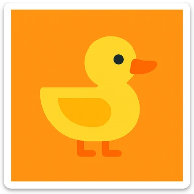 Flat design style duck sticker