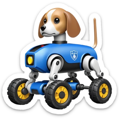 Boston dynamics police robotic beagle Sherlock robodog with off-road wheels  sticker