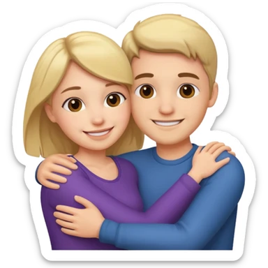 a cute couple hugging sticker