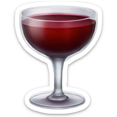 Dark red drink in a fancy glass sticker