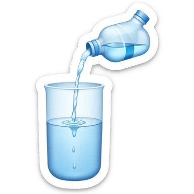 bottle of water pouring out NO GLAS! sticker