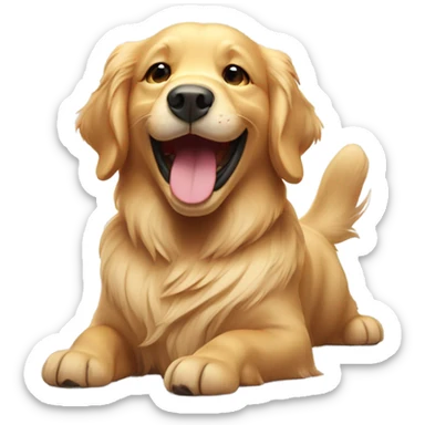 Golden retriever smiling sticker