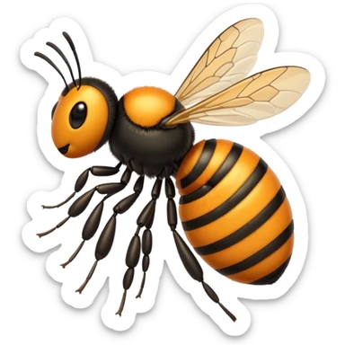 Lebah dadanya warna orange dan ekornya warna hitam  sticker