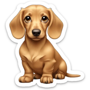 Blonde dachshund puppy with long hair sticker
