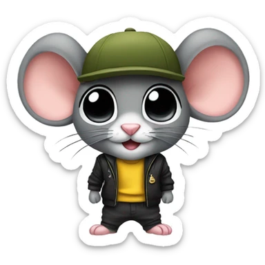 A small mouse with swag sticker