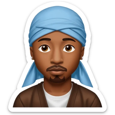 2Pac only face and durage sticker