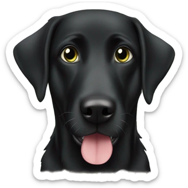 black german shepard lab mix with a green tree in mouth sticker