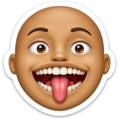 tongue licking teeth with lips sticker