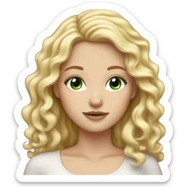 White girl with green eyes and wavy blonde hair sticker