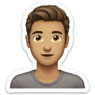 straight hair brown eyes fair skim sticker