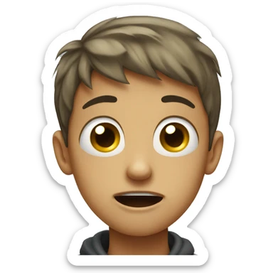 A boy with giant eyes crying  sticker