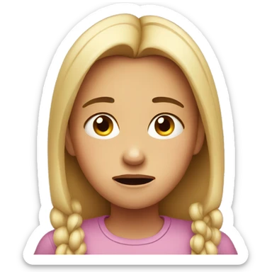 worried girl face sticker