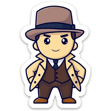 Detective with a tophat sticker