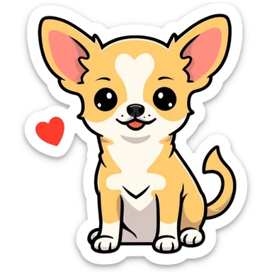 Chihuahua With hearts around it￼ sticker