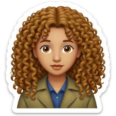 long hair light brown curly olive skin sticker