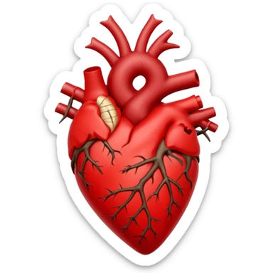 anatomical heart wrapped in a thorn branch sticker