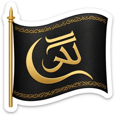 Black flag Arabic sahada in middle emoji sticker
