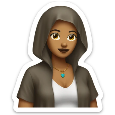 Caramel Christian Afro Latina veiled chola woman  sticker