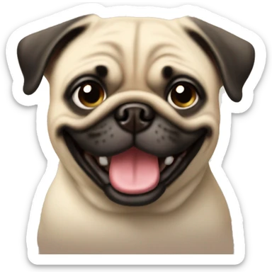 happy pug sticker