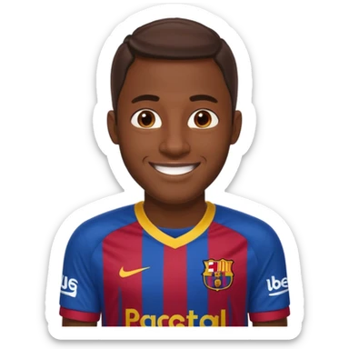 lamine yamal con la camiseta del barca sticker