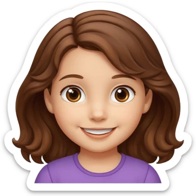 3yr old girl wavy brown hair brown eyes sticker