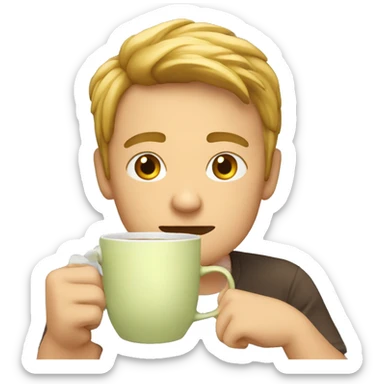 emoji sideeying drinking tea sticker