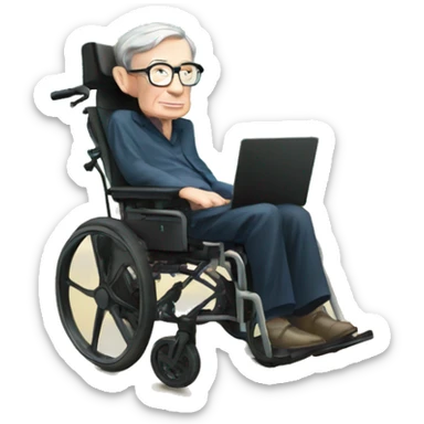 Stephen hawking on an island with other people sticker