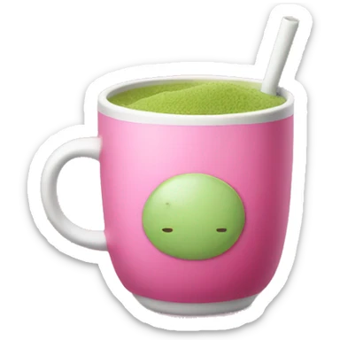 Pink matcha tea sticker