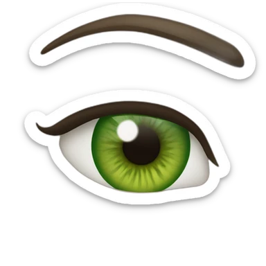 Ojos verdes con cejas expresivas sticker
