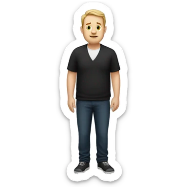 Slightly overweight white man wearing Thrudark clothes from head to toe sticker