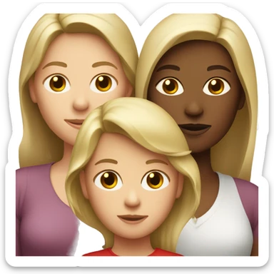 dark blond mother with two red girls sticker