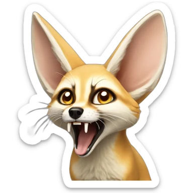 Fennec fox scream sticker