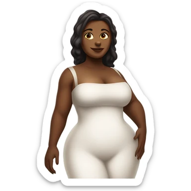 single Slim-Thicc white woman posing (hourglass figure) sticker
