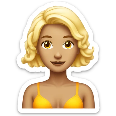 blonde girl tanning  sticker