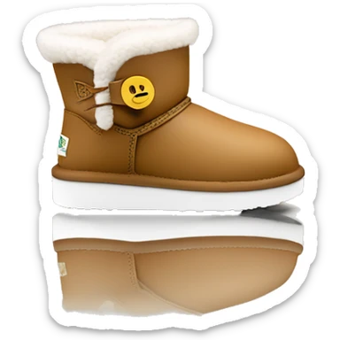 Tan Ugg ultra miniboot shoes with white fleece inside sticker