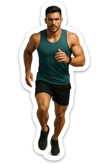 UOMO FITNESS CHE CORRE IN POSA FRONTALE sticker