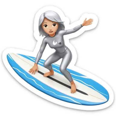 Woman silver surfer sticker