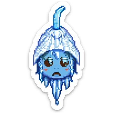 very cold emoji, shivering, blue face, icicles sticker