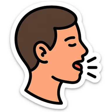 color outline icon of a person mewing, profile view sticker