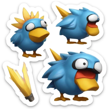Bert and Ernie Legendary Pokémon:
Bertok and Ernispark
Bertok, an Electric/Rock-type, is stoic with a rugged exterior, known for its ability *Static Shield,* which protects allies. Ernispark, a Water/Fairy-type, is playful and carefree,  sticker