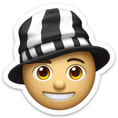 un ladrón de camisa de rayas negra y blancas y tiene un  gorro de rayas negra y blancas con un saco en la espanda sticker