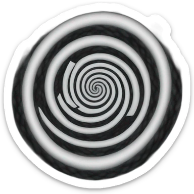 white 3d spiral on black background sticker